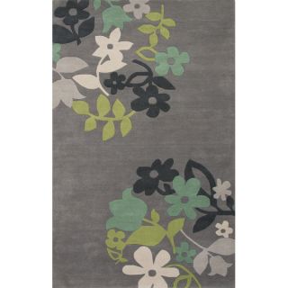 Hand Tufted Floral Pattern Grey/ Green Wool Area Rug (8x10