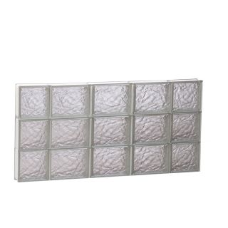 REDI2SET Ice Glass Pattern Frameless Replacement Block Window (Rough Opening 36 in x 18 in; Actual 34.75 in x 17.25 in)