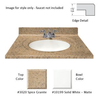 US Marble 49 in W x 22 in D Designer Spice Cultured Marble Single Sink Vanity Top
