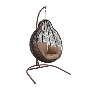 Brown Metal/ Rattan Hanging Chair Swing   16863252  