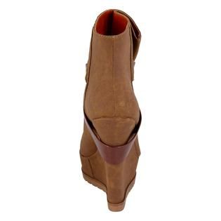 Qupid Womens Parlane 06 Fashion Wedge Bootie   Camel