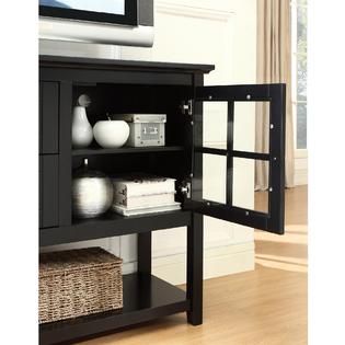 Walker Edison  52 in. Blac Wood Console Table TV Stand