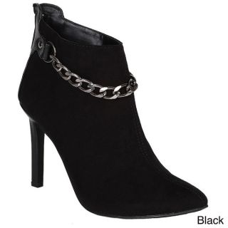 Breckelles Womens Baylee 12 Chain Detail Stiletto Booties