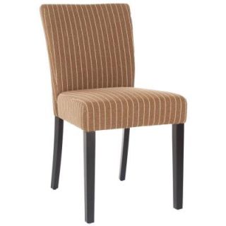 Safavieh Camille Pinewood  Birchwood Dining Chair in Brown and Cream Stripe (Set of 2) HUD4219B SET2