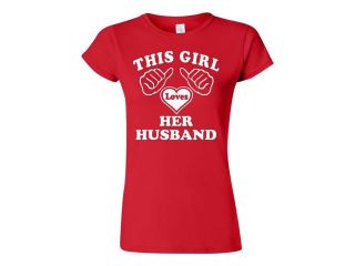 Junior This Girl Loves Her Husband Red T Shirt Tee