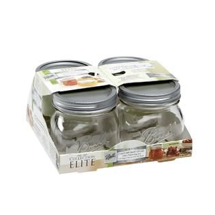 Ball 4pk 16 oz Wide Mouth Contemporary Styled Glass Preserving Jars