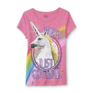 Route 66 Girls Graphic T Shirt   Unicorn & Rainbow