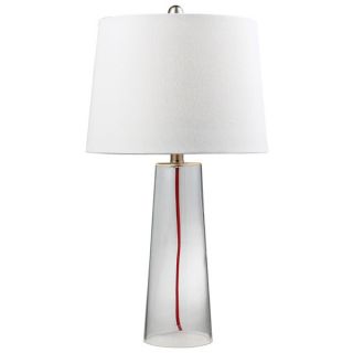 Glass Bottle with Red Cord 1 light Clear Table Lamp