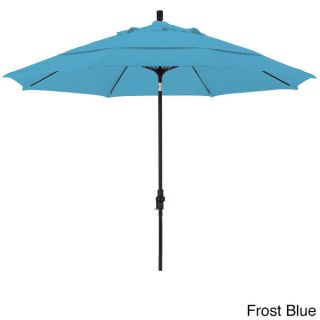 Somette 11 foot Matted Black Finish and Olefin Fabric Market Umbrella