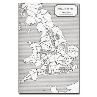 Map of Britain in 792 Graphic Art on Canvas
