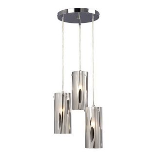 Galaxy Lustre 82 in H Chrome Multi Pendant Light with Frosted Glass Shade