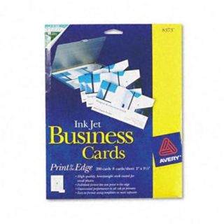 Avery 8373 Inkjet Glossy Business Cards 2 x 3 1/2 White 8 per Sheet 200 Cards per Box