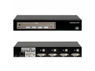 ConnectPRO UD 14+KIT , 4 Port DVI+USB DDM KVM Switch with cables