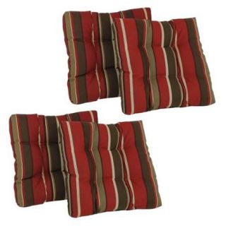 Blazing Needles Set of 4 All weather UV resistant Squared Outdoor Chair Cushions Tropique Raven (REO 30)