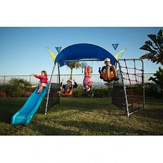 Iron Challenge 300 Refreshing Mist Swing Set with Rope Climb and
