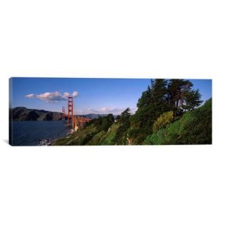 iCanvas Panoramic Suspension Bridge Across the Bay, Golden Gate Bridge, San Francisco, California Photographic Print on Canvas