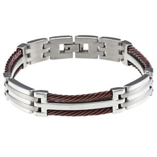 Chocolate Ion plated Stainless Steel Mens Cable Bracelet  