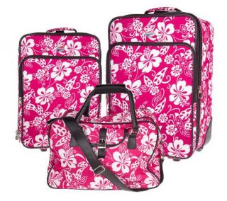 American Tourister 3pc Hawaiian Floral Print Luggage Set —