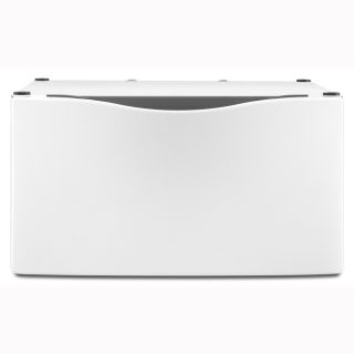 Laundry 1 2 3 15.5 in x 27 in White Laundry Pedestal with Storage Drawer