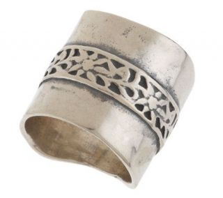 Or Paz Sterling Tapered Flower Band Ring —
