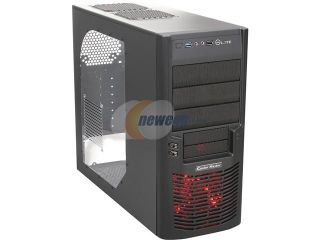 Cooler Master Elite 430 Red Edition   Mid Tower Computer Case with Windowed Side Panel and All Black Interior