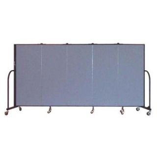 Freestanding 60 in. Portable Room Divider w 5 Panels (Stone Fabric)