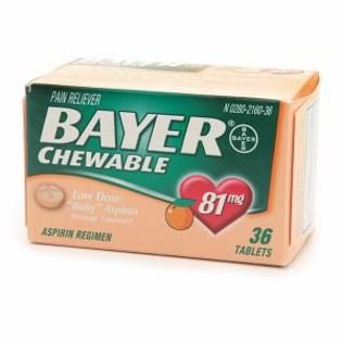 Bayer Chewable Childrens 81 mg Aspirin Orange Flavored 36 ct   Health