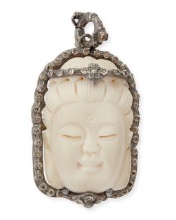Armenta Bone Buddha Enhancer with Champagne Diamonds