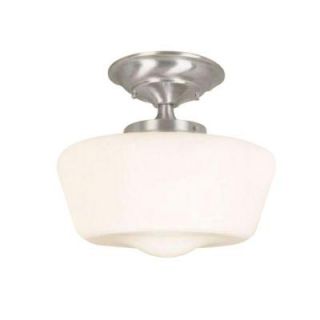 World Imports Luray Collection 1 Light Chrome Semi Flushmount with Opal Glass WI900708