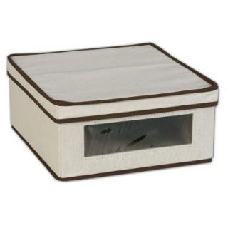 Household Essentials 12.25 in. x 13.25 in. Natural Canvas with Brown Trim Small Vision Box 510