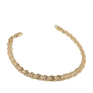 Michael Anthony Jewelry® 14K Gold 2 Row Rope Chain 7 1/2" Bracelet   8098181