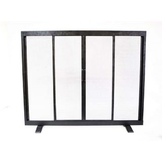 Style Selections 38.97 in Black Powder Coated Steel Flat Twin Fireplace Screen