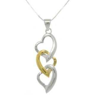 CGC Sterling Silver and Gold plated Three Heart Necklace  