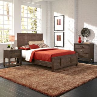Sandberg Furniture Urban Village Queen Bed and Two Nightstand Bedroom