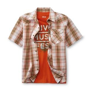 Route 66   Boys Plaid Shirt & Graphic T Shirt   Music Fest