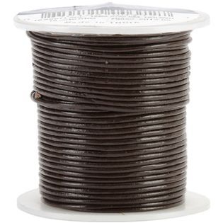 Round Leather Lace 1mm 25 Yard Spool Brown   Home   Crafts & Hobbies