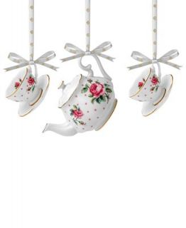 Royal Albert Ornament, Set of 3 Country Rose Ornaments