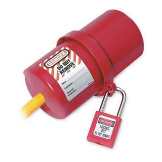 MASTER LOCK 488 Plug Lockout, Red, 9/16In Shackle Dia.