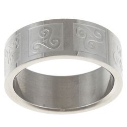 Stainless Steel Spiral Triskele Ring