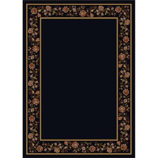 Milliken Chatsworth Rectangular Black Floral Tufted Area Rug (Common 8 ft x 11 ft; Actual 7.66 ft x 10.75 ft)
