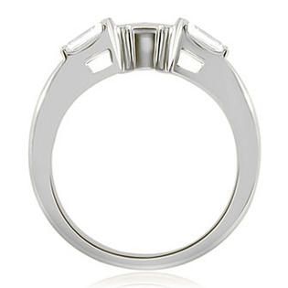 AMCOR   0.80 cttw. 18K White Gold Princess Baguette Cut Three Stone