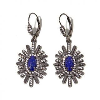 Facets by Robindira Unsworth Gemstone and CZ "Sunburst" Drop Earrings   7828192
