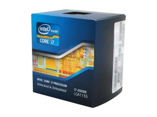 Open Box Intel Core i7 2600K Sandy Bridge Quad Core 3.4GHz (3.8GHz Turbo Boost) LGA 1155 95W BX80623I72600K Desktop Processor Intel HD Graphics 3000
