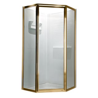American Standard 22 5/8 in W x 68 1/2 in H Polished Brass Framed Neo Angle Shower Door