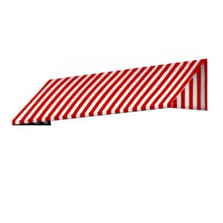 Awntech 124.5 in Wide x 48 in Projection Red/White Stripe Slope Window/Door Awning