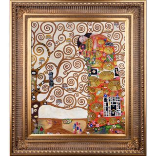 Fulfillment Metallic Embellished by Gustav Klimt Framed Painting by