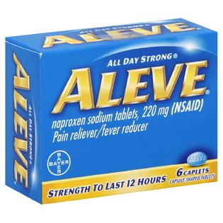 Aleve Pain Reliever/Fever Reducer, 220 mg, Caplets, 6 tablets   Health