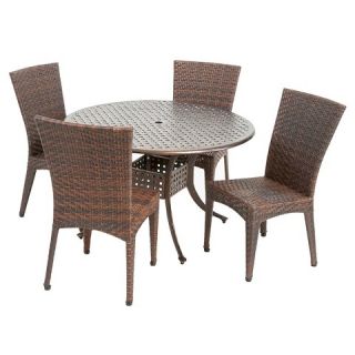Christopher Knight Home Brooke 5 piece Wicker and Cast Aluminum Patio