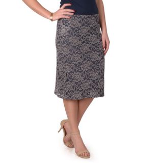 Journee Collection Womens Elastic Waist Lace Overlay Pencil Skirt