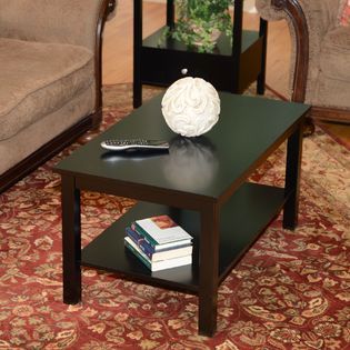 Bay Shore Collection  Coffee Table with Full Wood Top and Lower Shelf